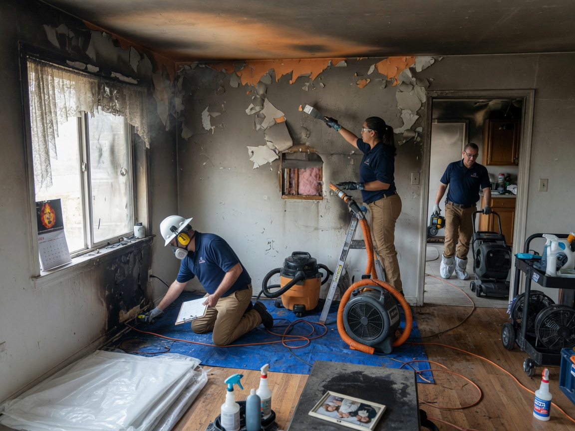 fire damage restoration work by Utah Smoke Damage Restoration in Riverton, Utah